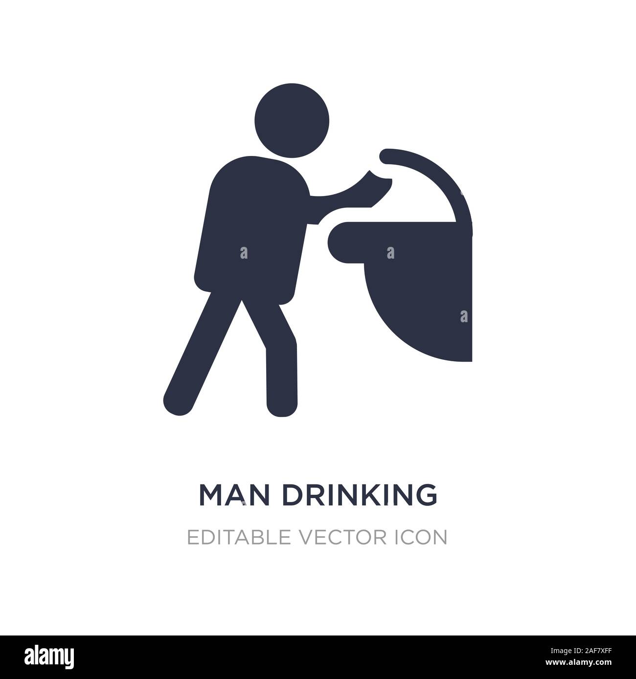 man drinking water in public place icon on white background. Simple element illustration from People concept. man drinking water in public place icon Stock Vector