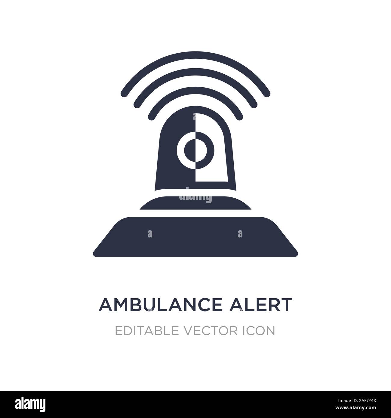 ambulance alert icon on white background. Simple element illustration