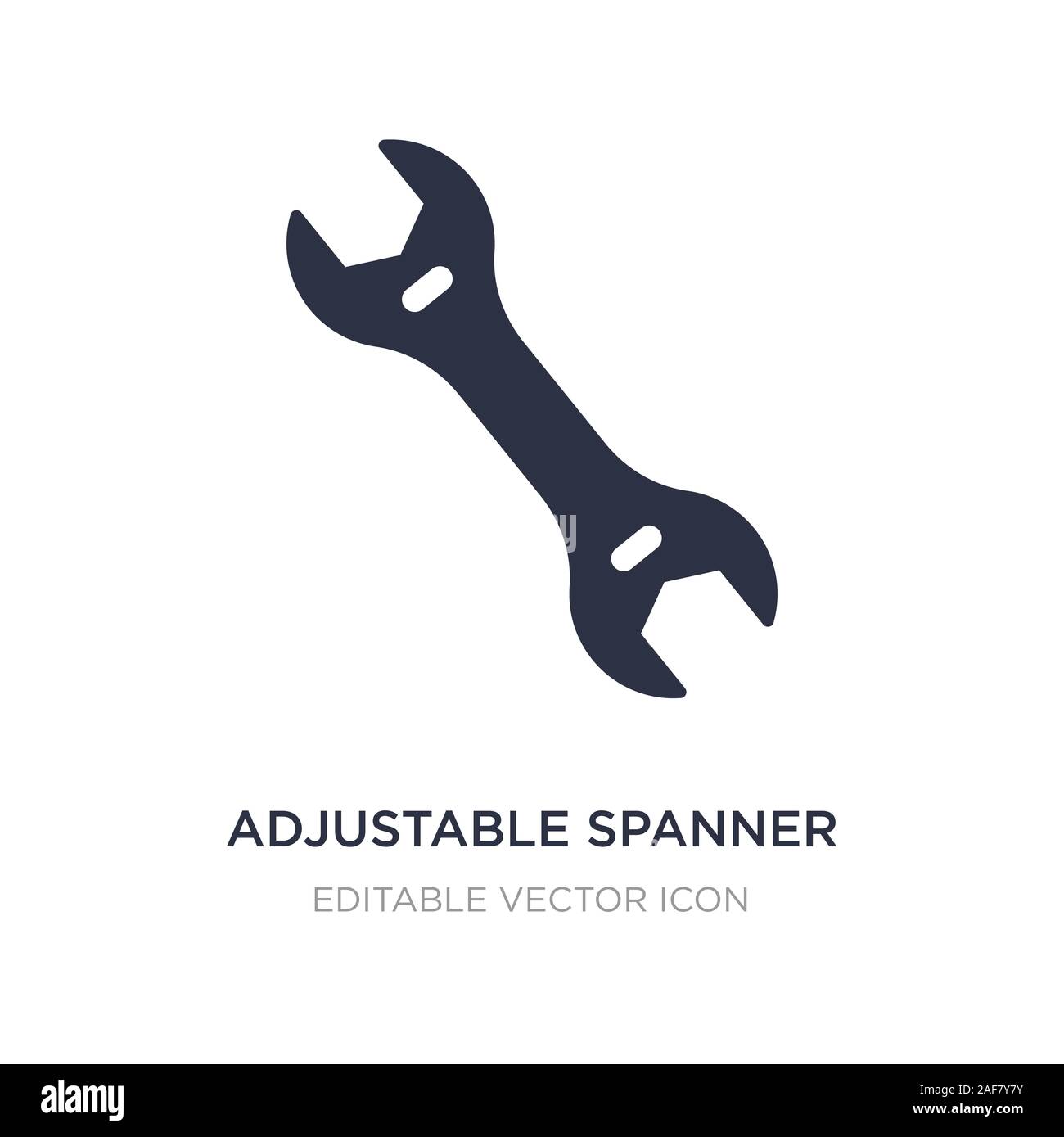 adjustable spanner icon on white background. Simple element