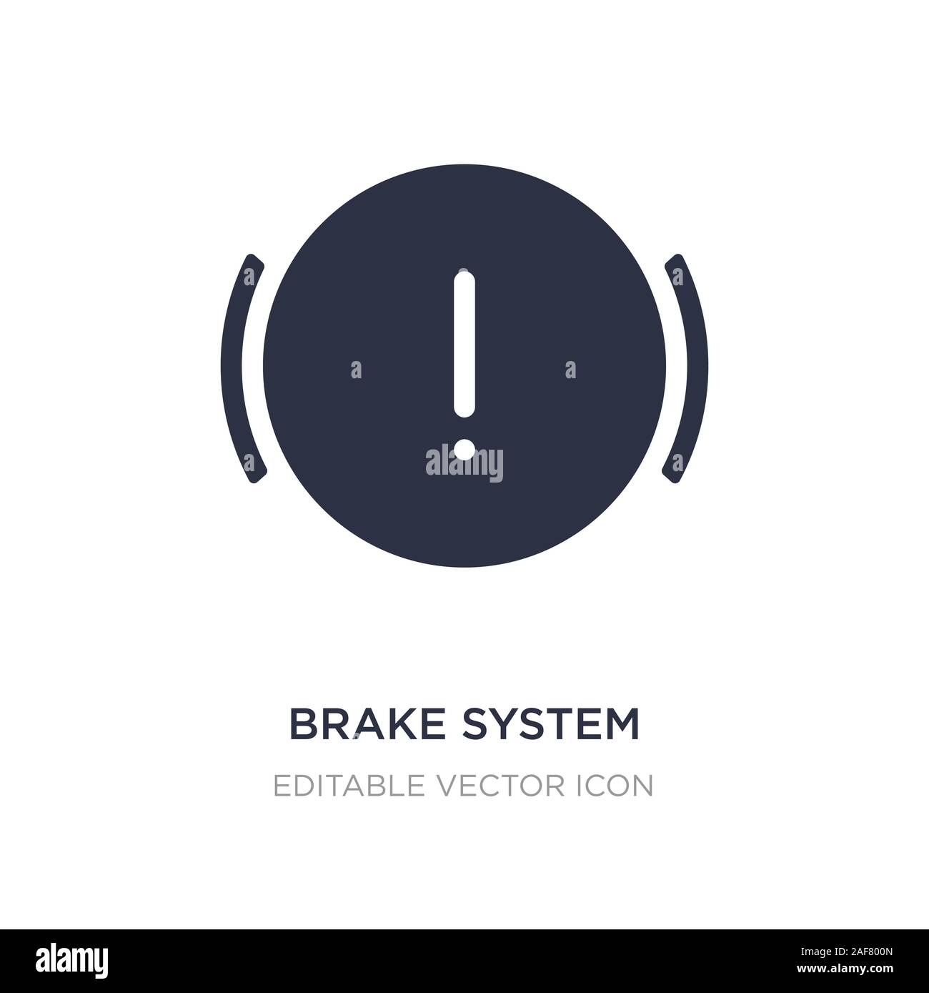 brake system warning icon on white background. Simple element