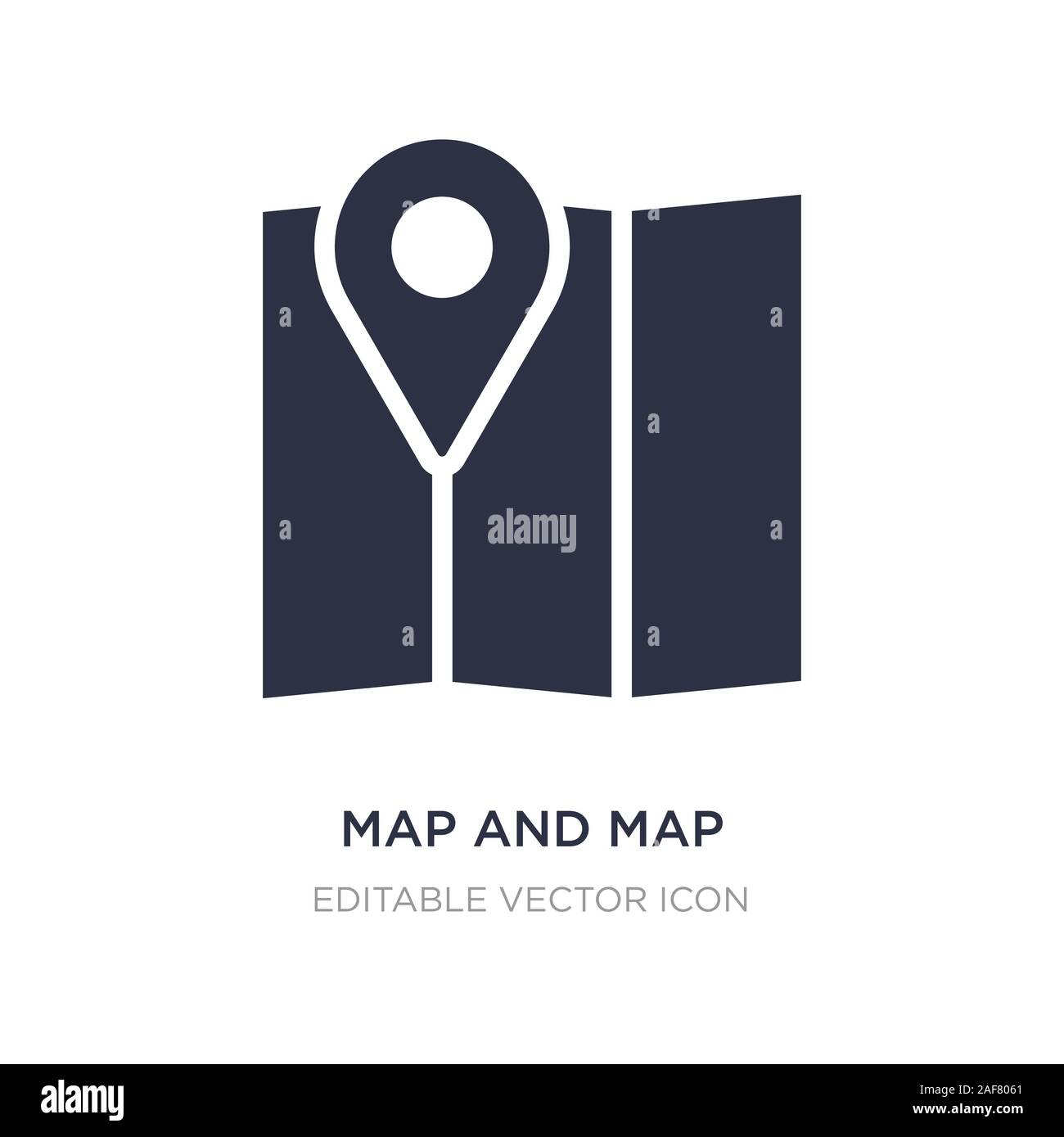 map and map pointer icon on white background. Simple element ...