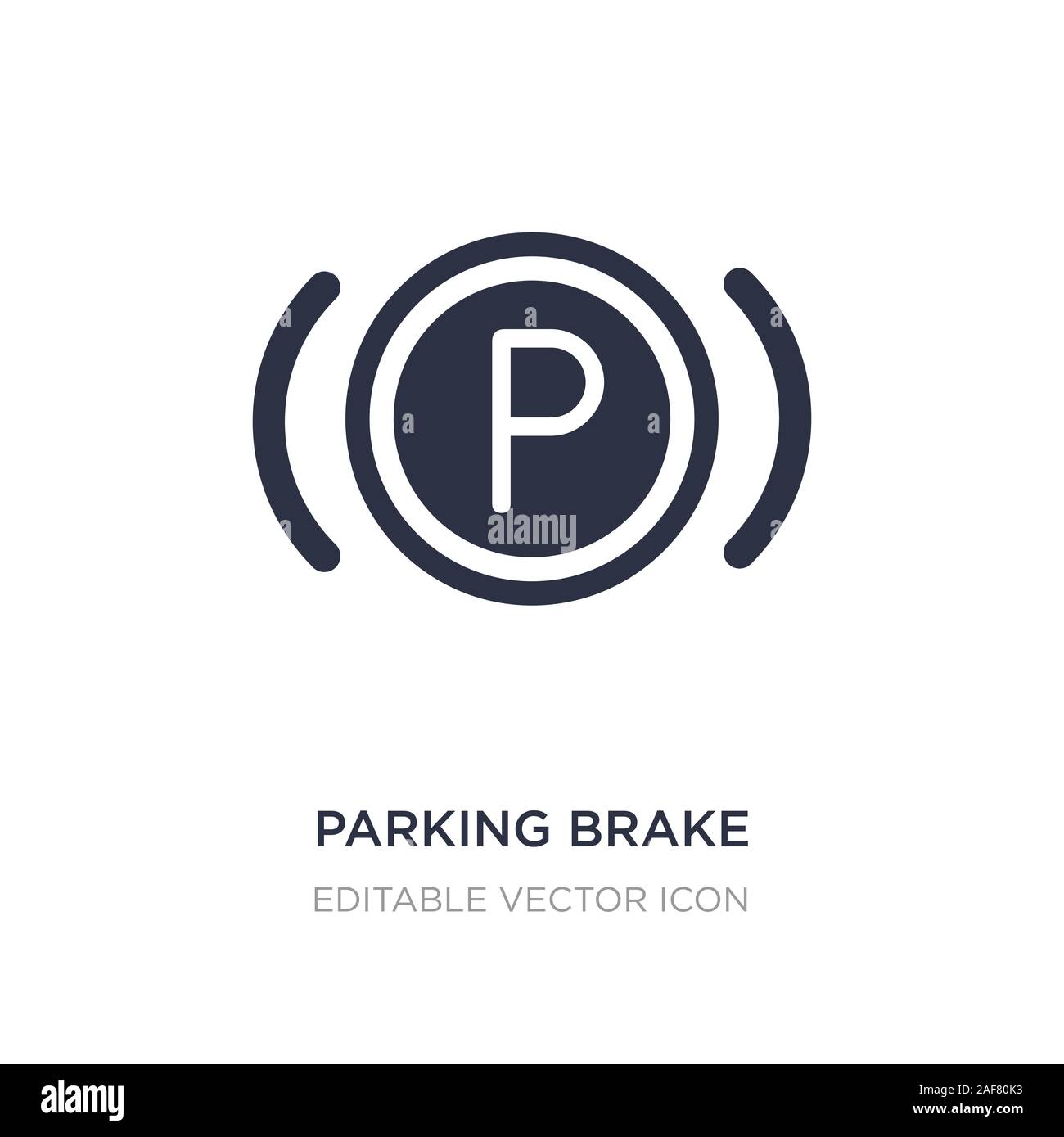 parking brake icon on white background. Simple element illustration