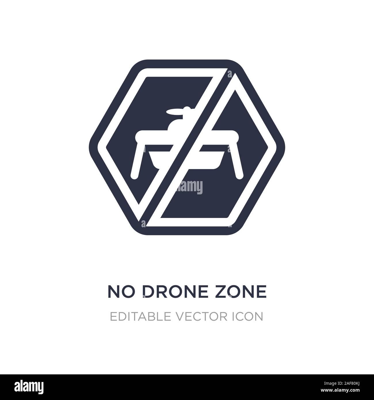 no drone zone icon on white background. Simple element illustration from Signaling concept. no drone zone icon symbol design. Stock Vector
