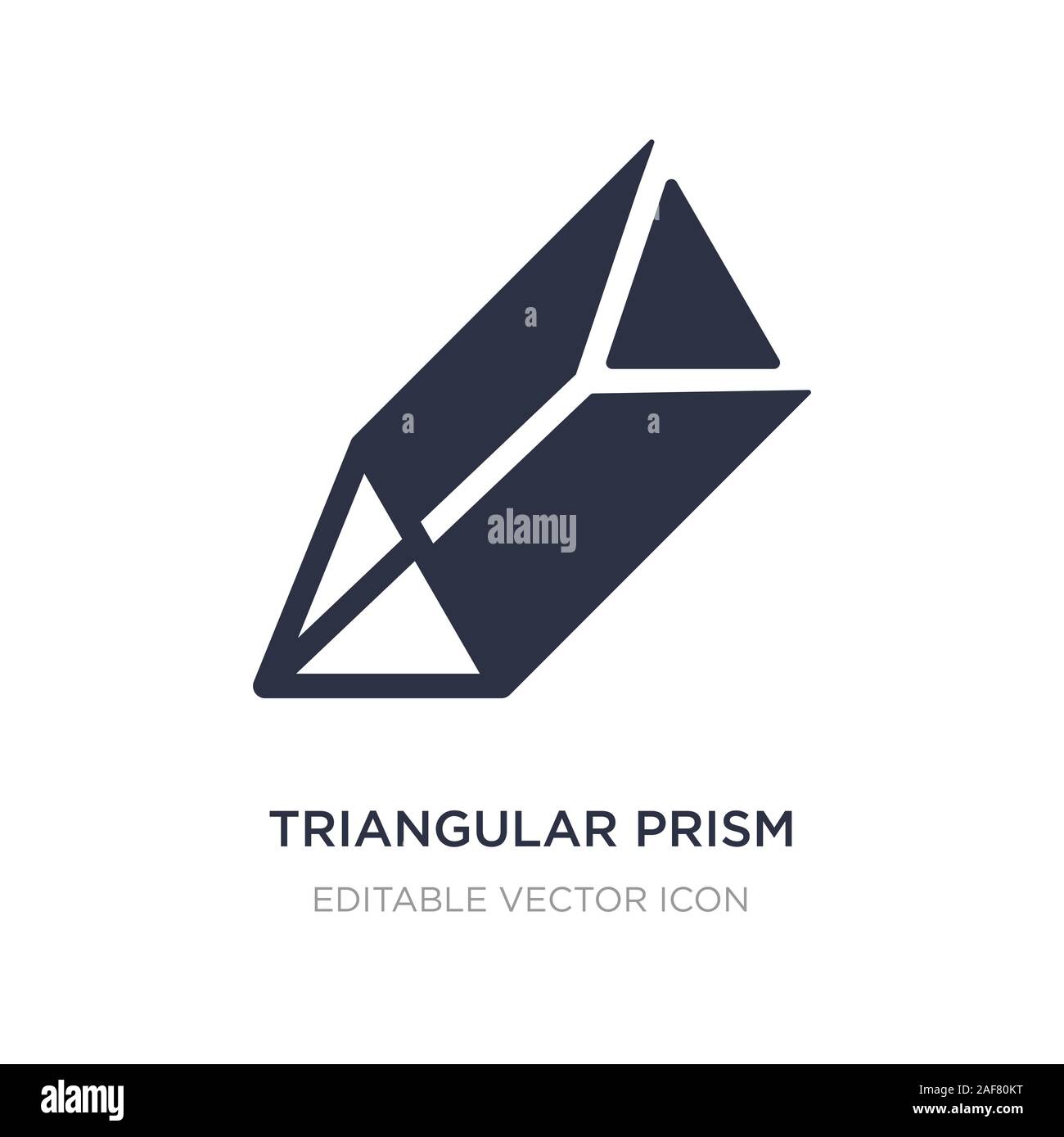 Triangular Prism Icon in Trendy Design Style. Triangular Prism