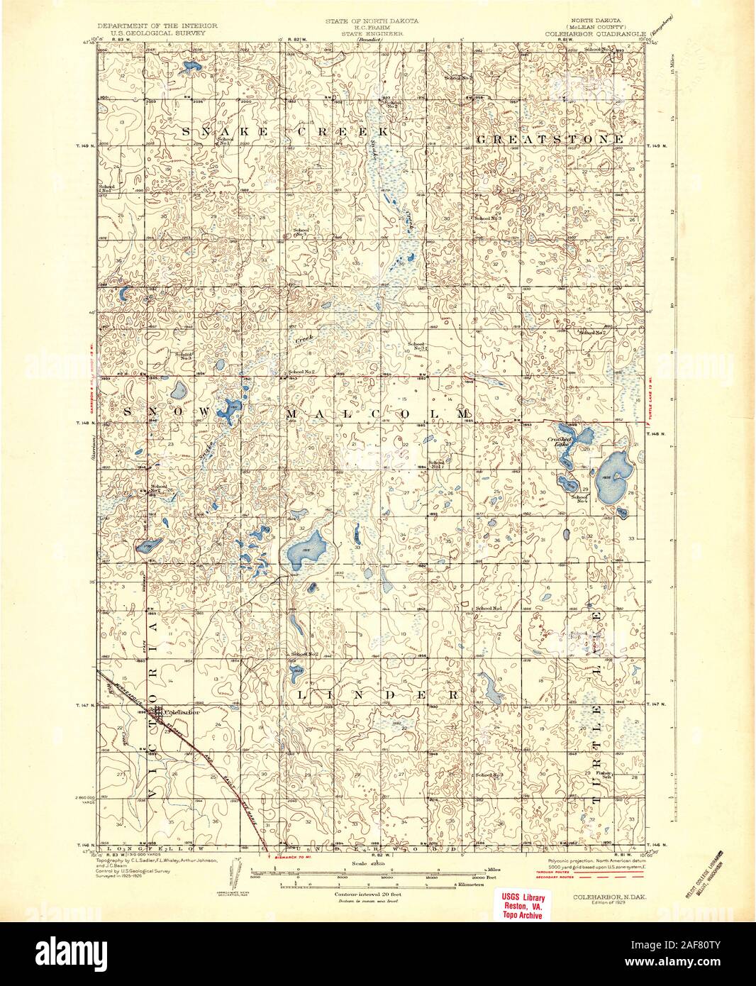 Coleharbor north dakota map hires stock photography and images Alamy