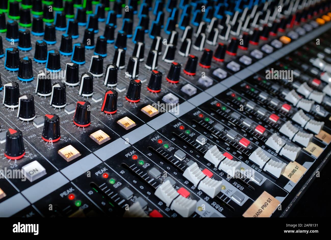 Professional audio studio sound mixer console board panel with ...