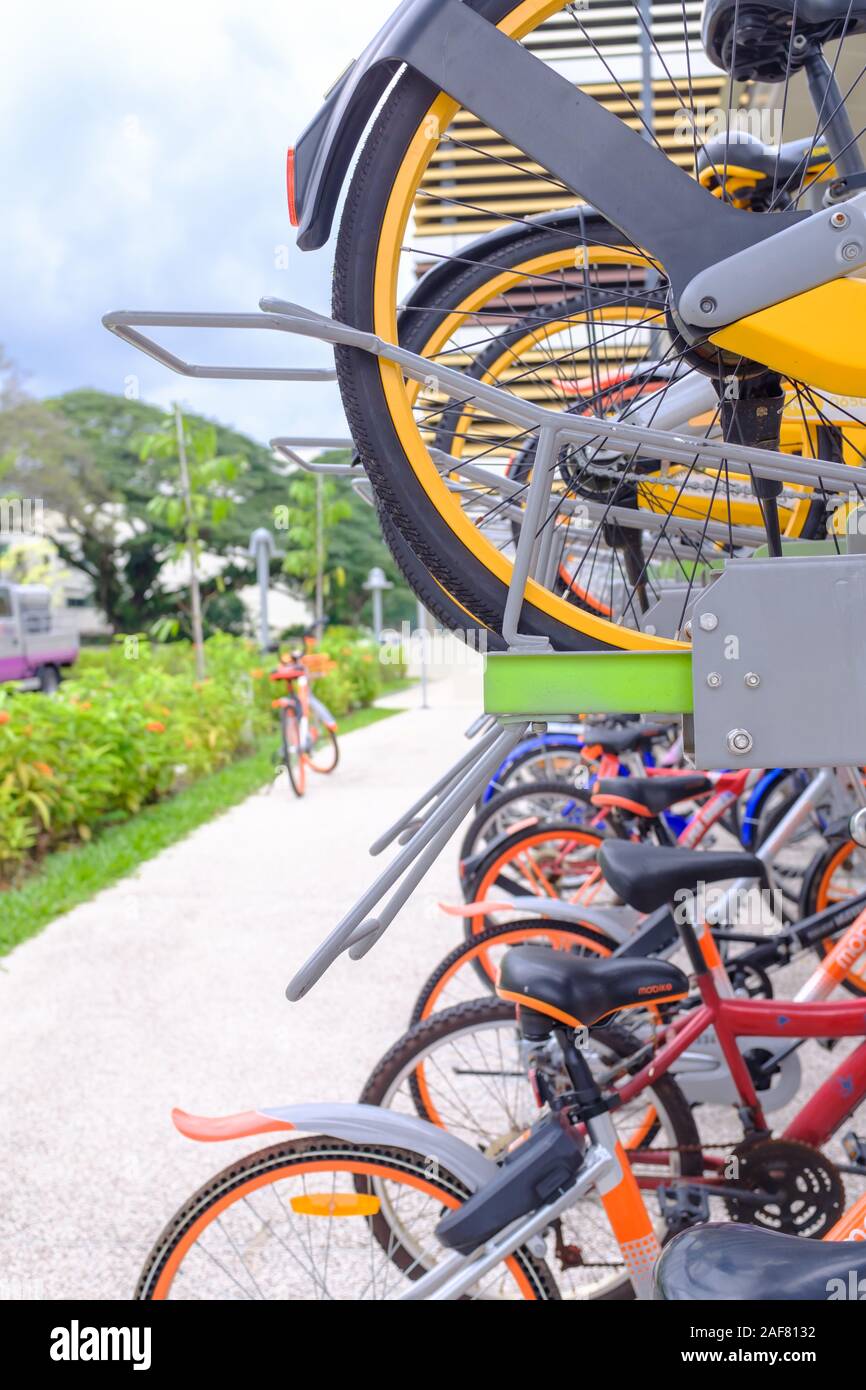 Singapore04 JAN 2017 public bicycle parking facilities in Singapore