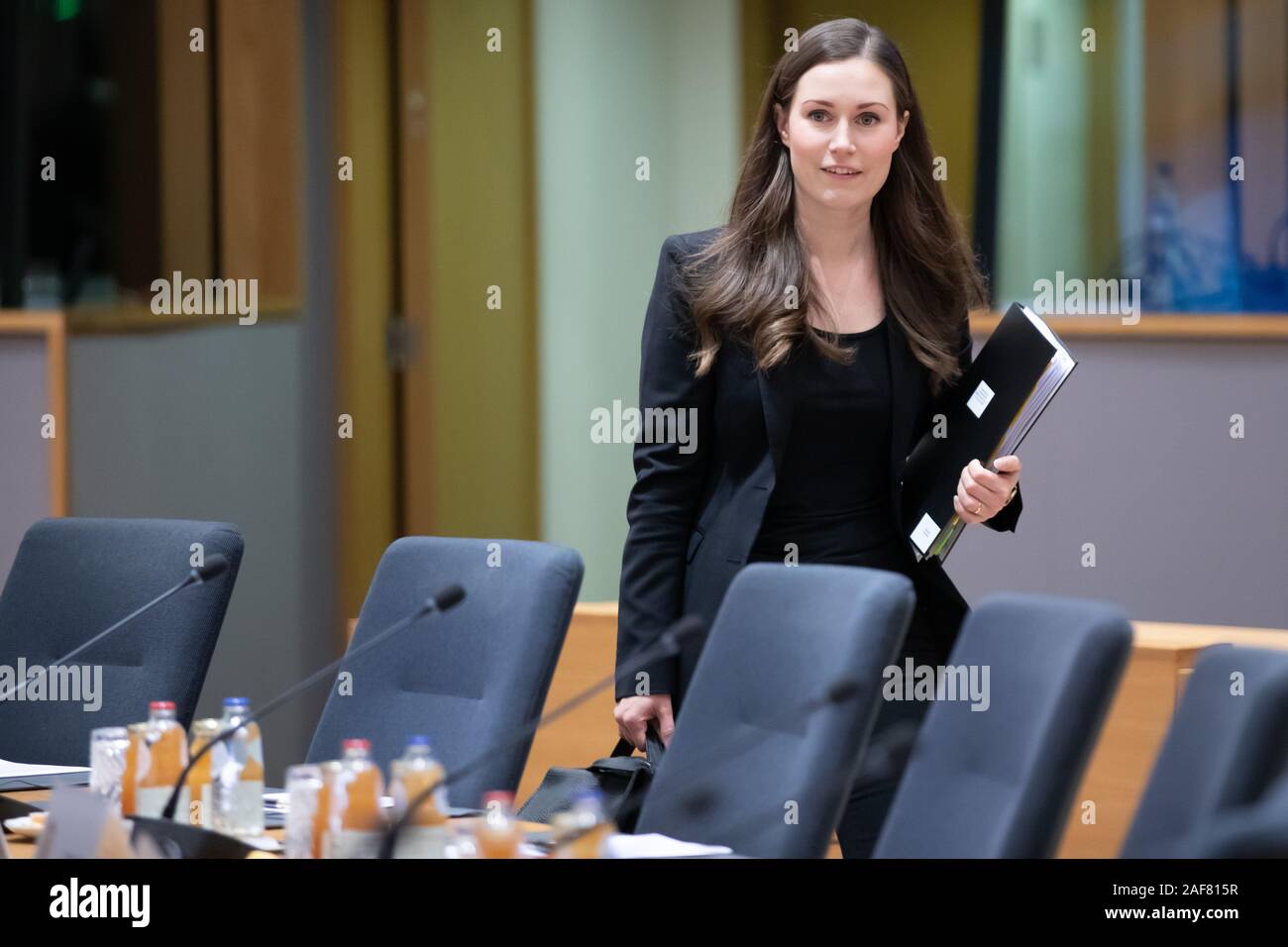 December 13, 2019: Brussels, Belgium 13.12.2019 Finnish Prime Minister Sanna Marin at the European Union leaders year-end summit in Brussels. Credit: JP Black/ZUMA Wire/Alamy Live News Stock Photo
