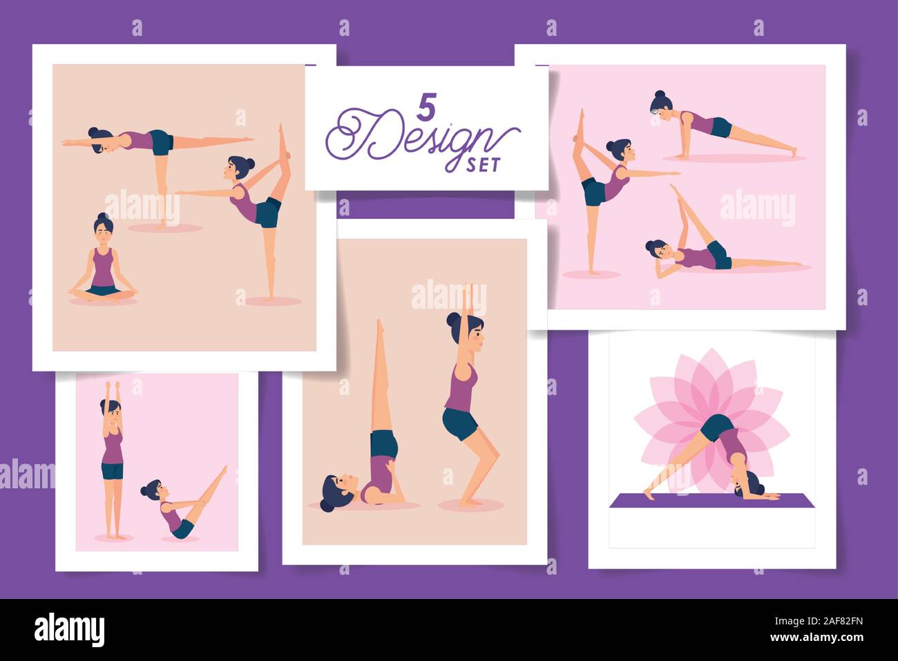 Five women pose Stock Vector Images - Alamy