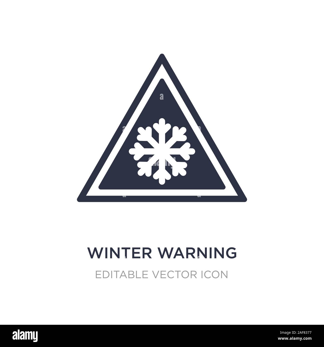 winter warning icon on white background. Simple element illustration from Weather concept. winter warning icon symbol design. Stock Vector