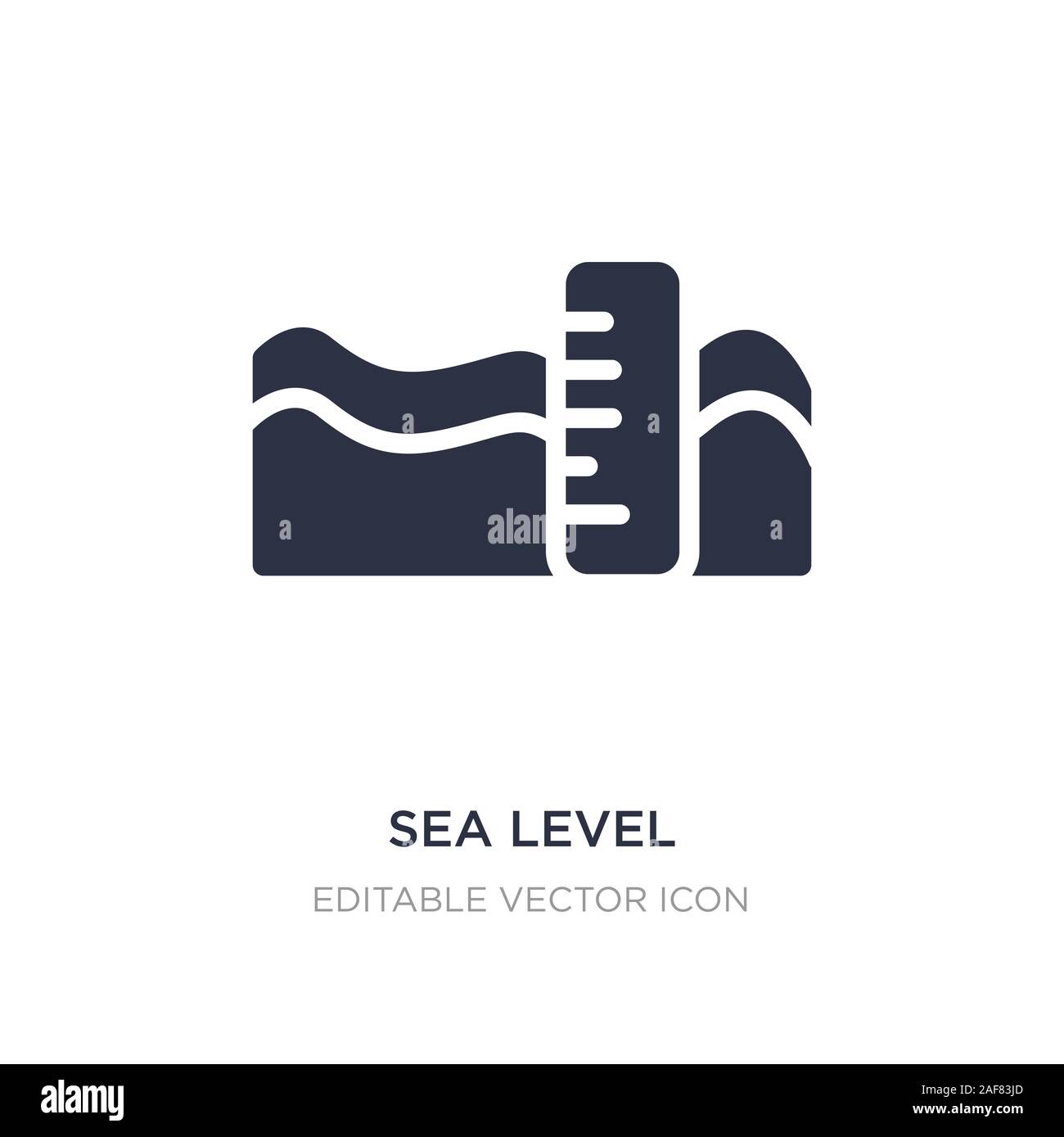 sea level icon on white background. Simple element illustration from