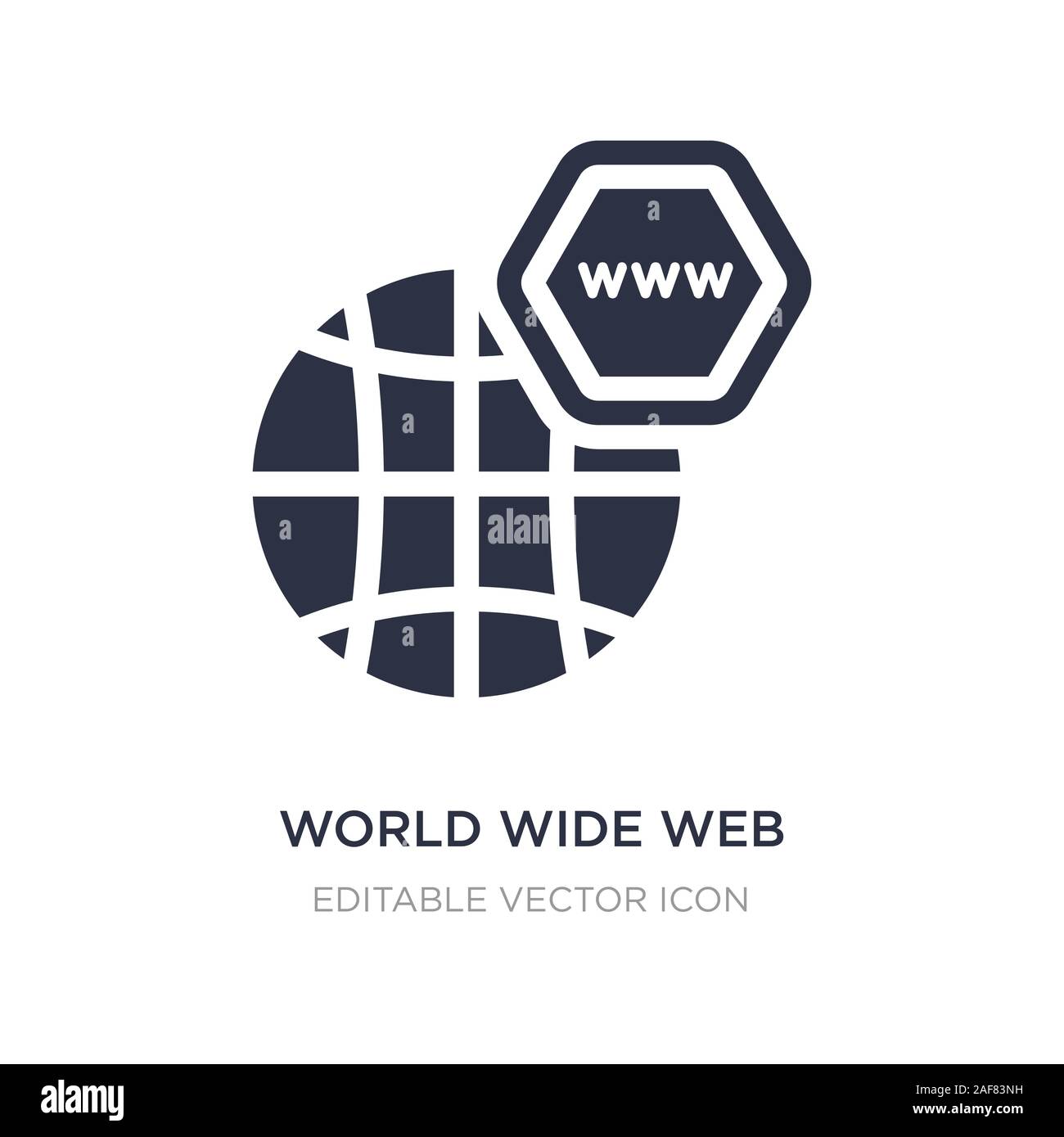 world wide web on grid icon on white background. Simple element ...