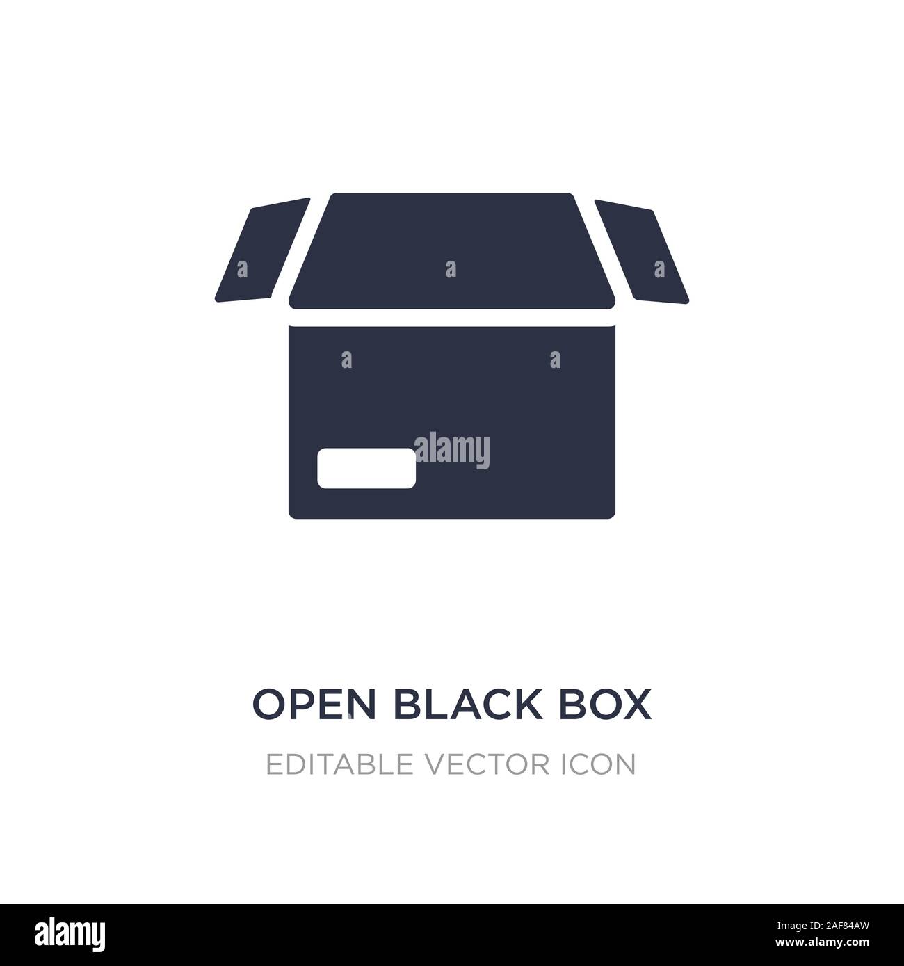 open black box icon on white background. Simple element illustration from Tools and utensils concept. open black box icon symbol design. Stock Vector