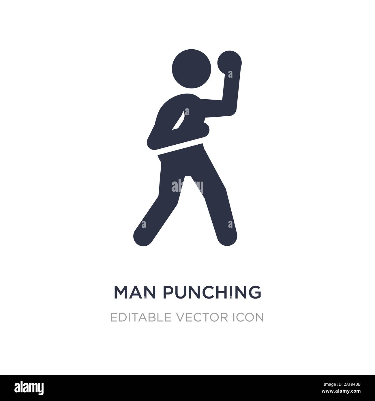 man punching icon on white background. Simple element illustration from