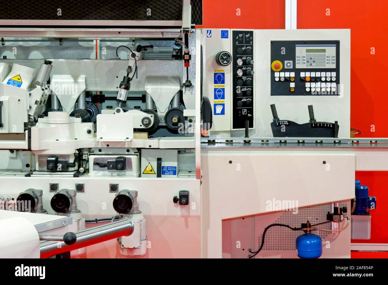 Wood Control Panel Control panel and interior of woodworking machinery Stock Photo - Alamy