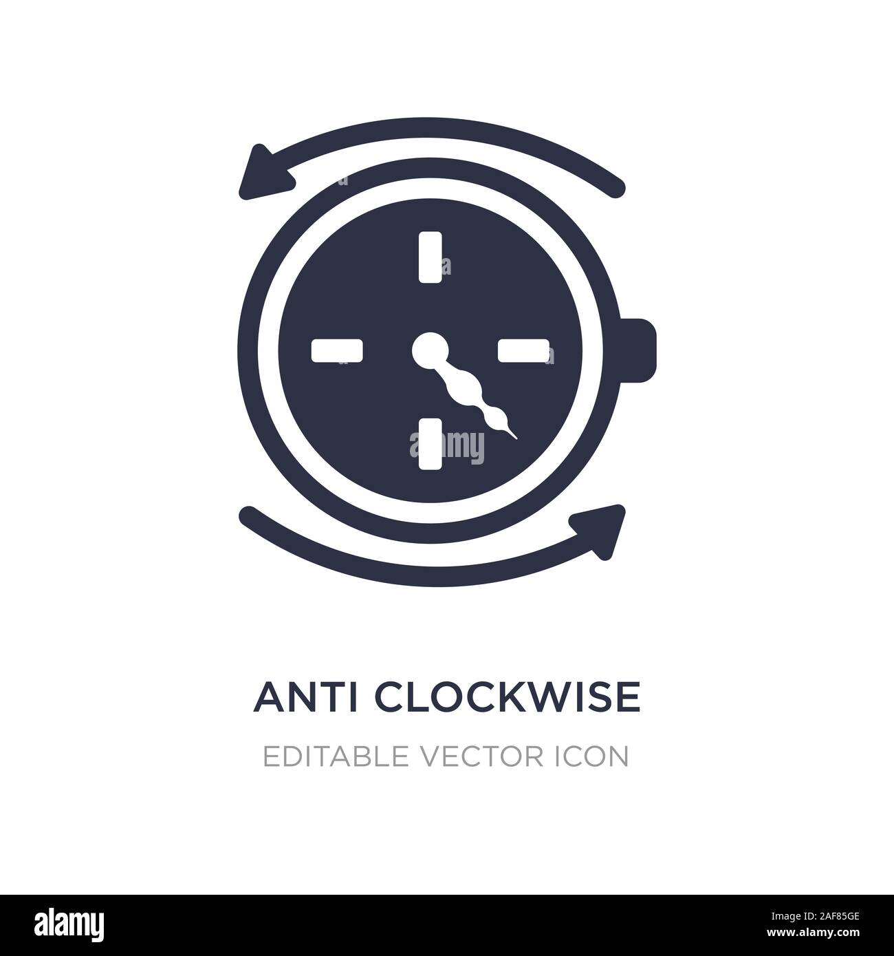 anti clockwise icon on white background. Simple element illustration from UI concept. anti clockwise icon symbol design. Stock Vector
