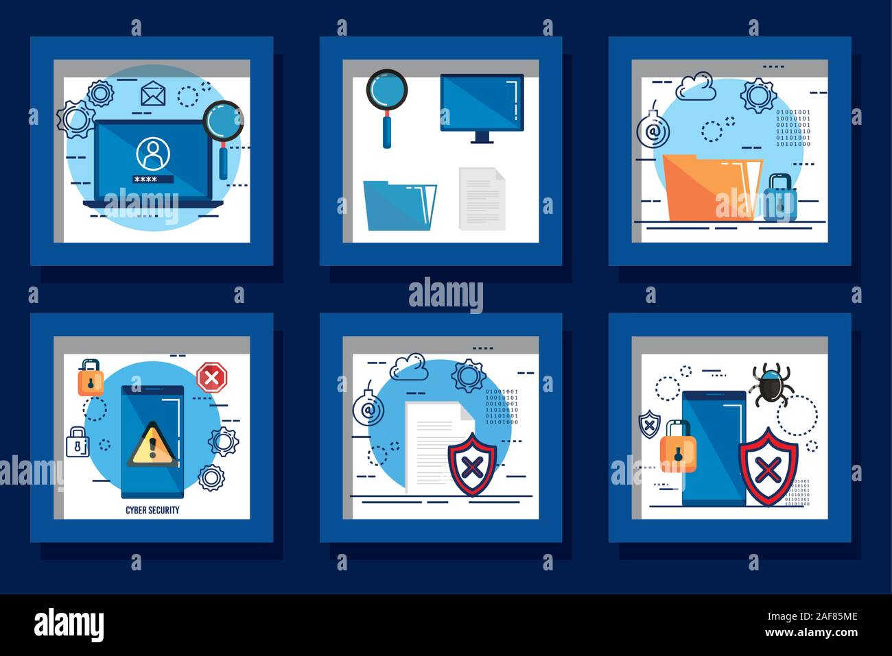 design set cyber security and icons Stock Vector Image & Art - Alamy