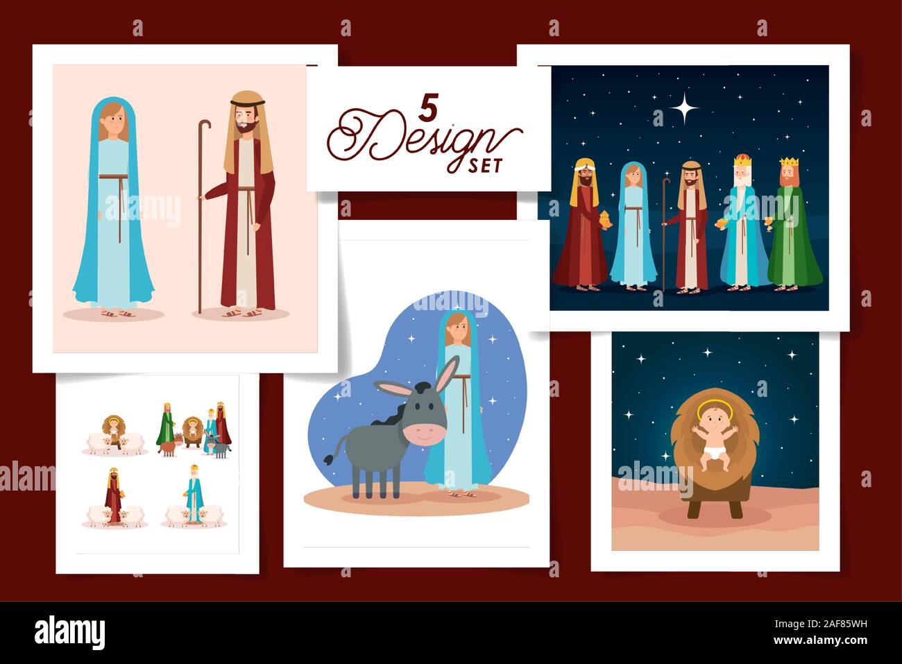 five designs of scenes manger characters Stock Vector Image & Art Alamy