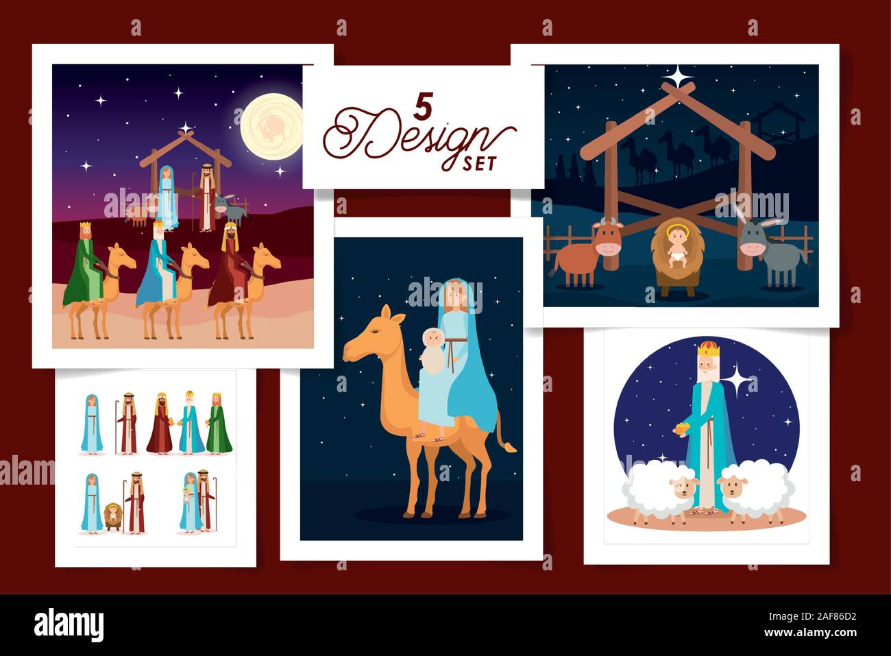 five designs of scenes manger characters Stock Vector Image & Art Alamy