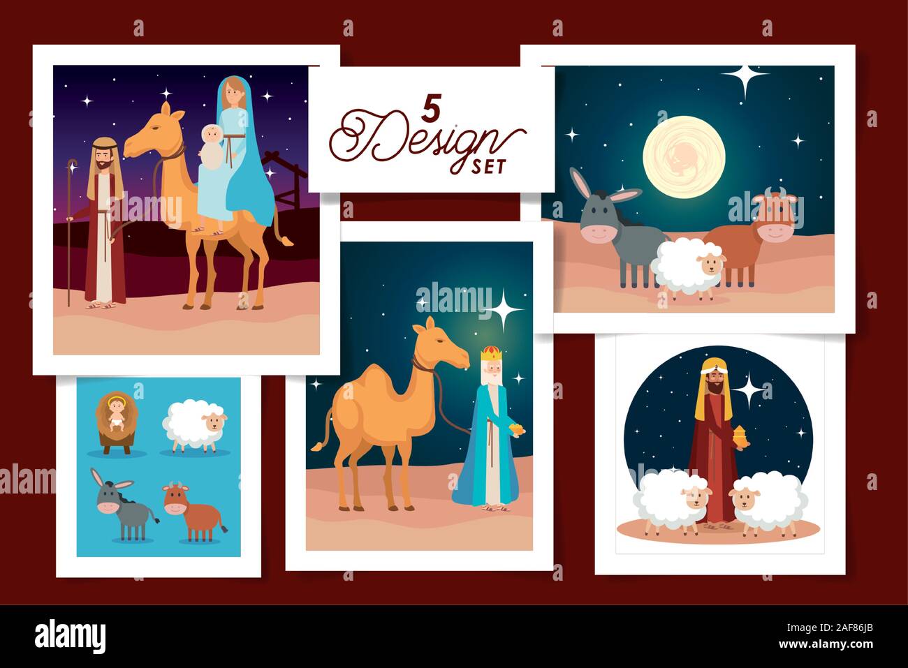 five designs of scenes manger characters Stock Vector Image & Art Alamy