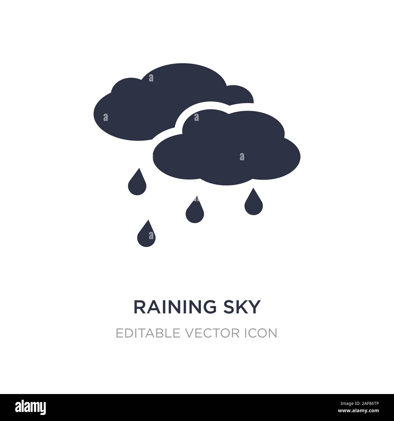 raining sky icon on white background. Simple element illustration from ...