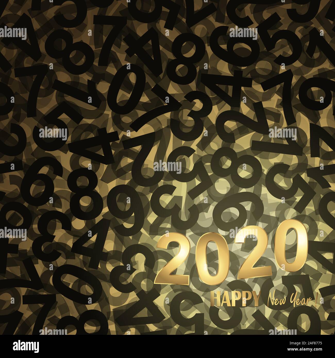 black and golden background with new year 2020 greetings Stock Vector ...