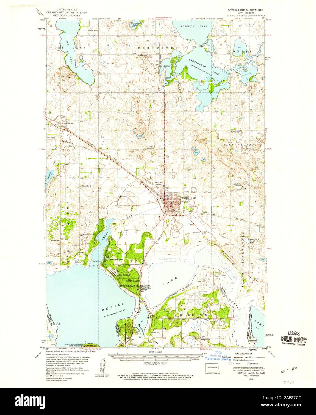 Map of devils lake hires stock photography and images Alamy