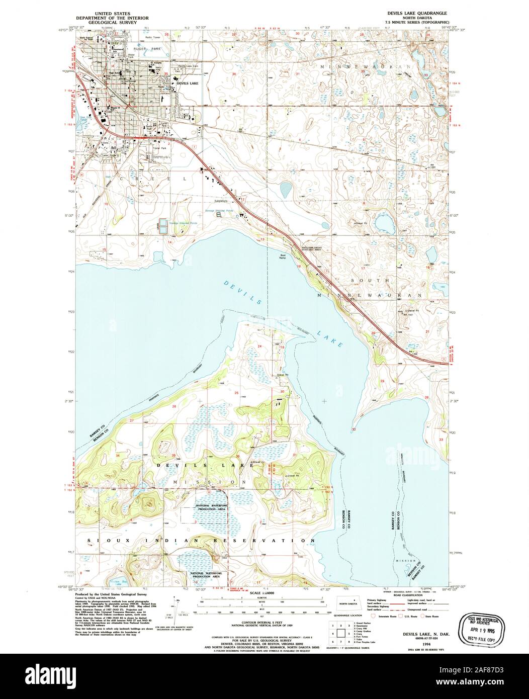 Map of devils lake hires stock photography and images Alamy