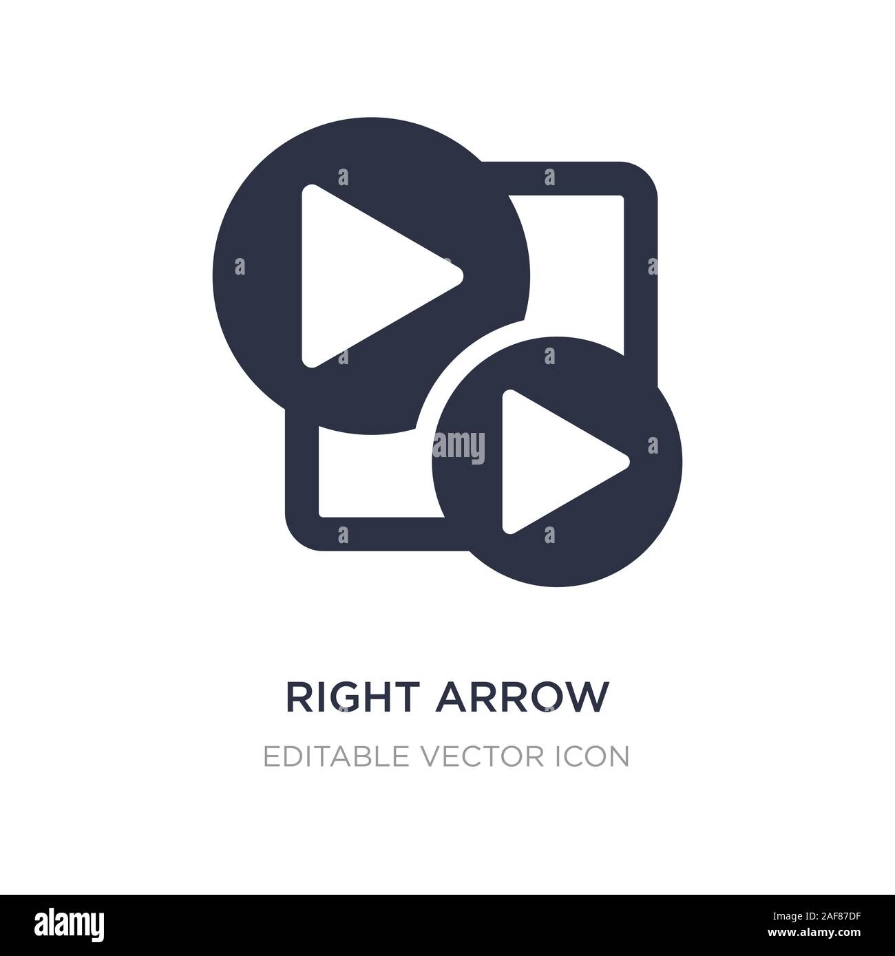 right arrow play button icon on white background. Simple element ...