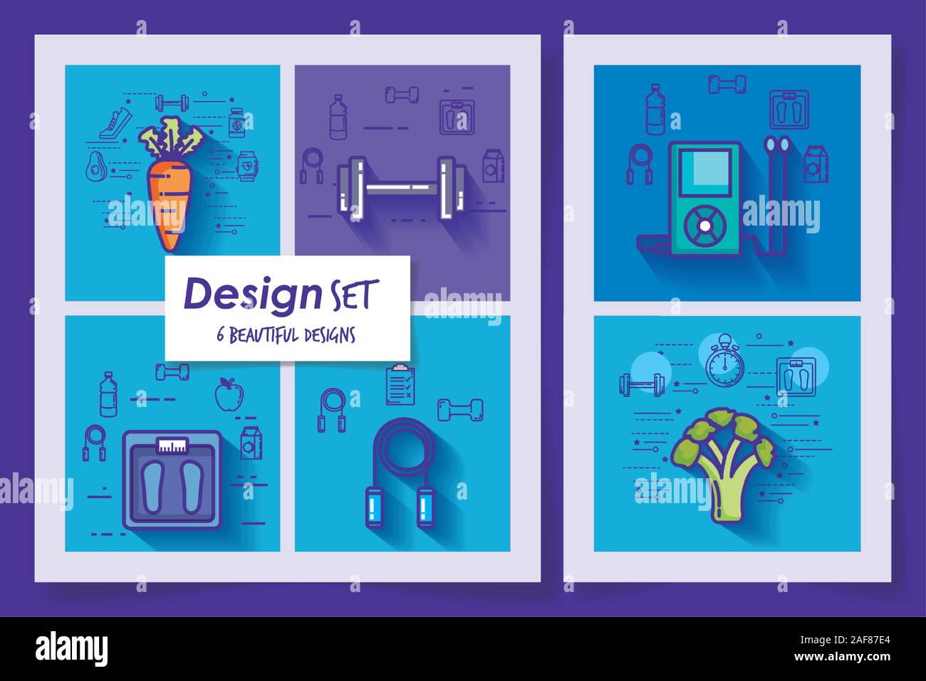 six designs of lifestyle healthy and icons Stock Vector Image & Art - Alamy