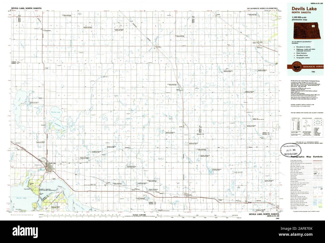 Devils lake north dakota map hires stock photography and images Alamy