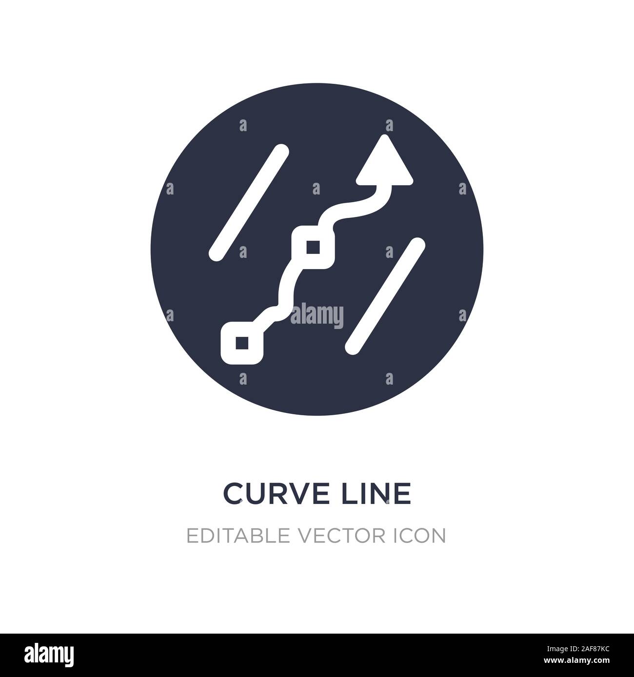 curve line icon on white background. Simple element illustration from