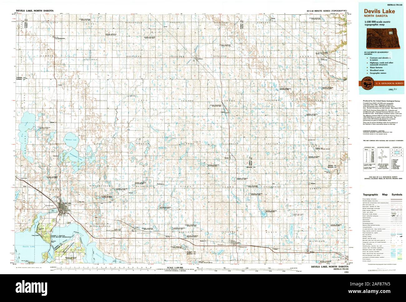 Map of devils lake hires stock photography and images Alamy