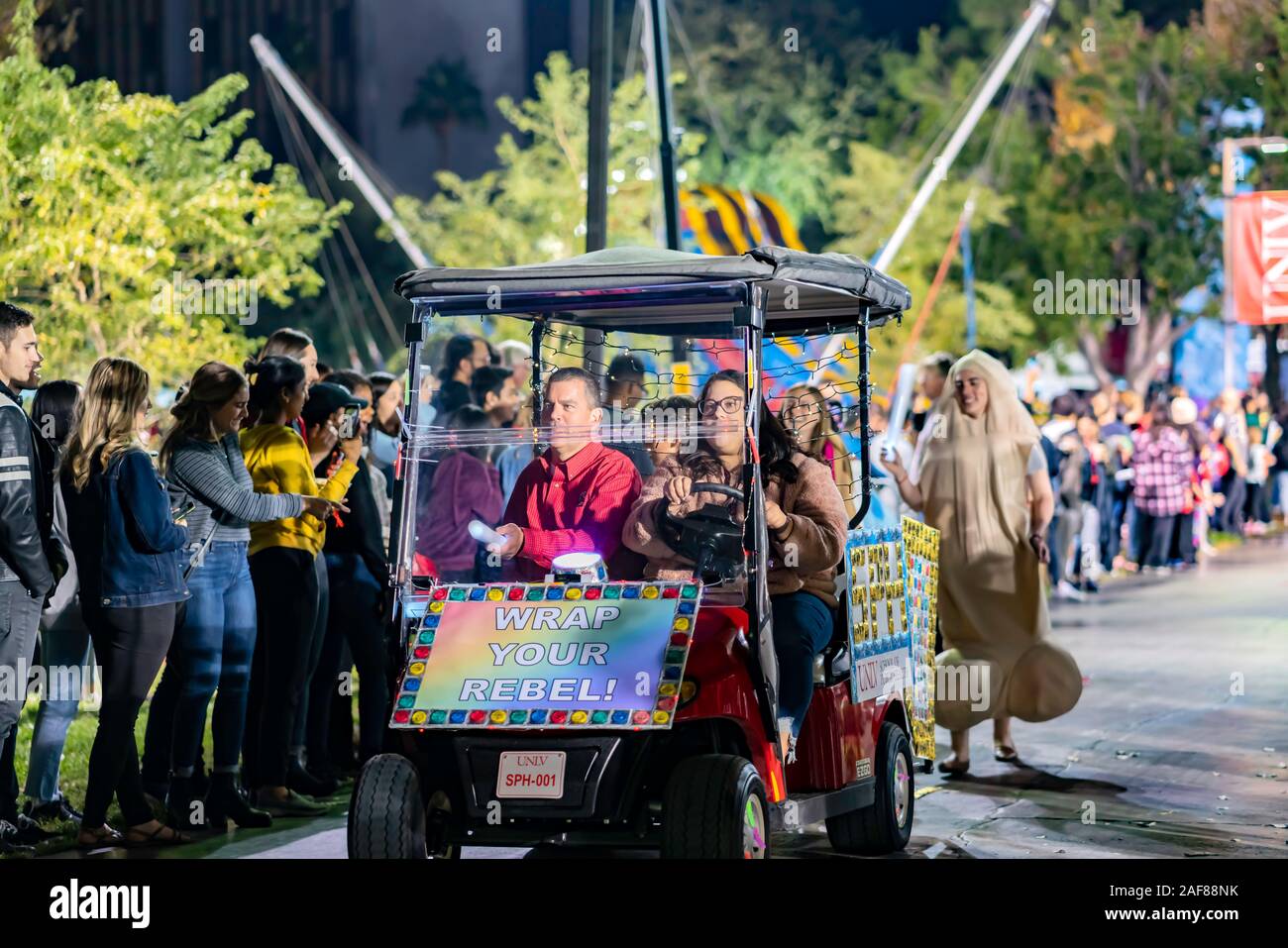 Las Vegas, NOV 19 Golf cart parade in Rebel Festival on NOV