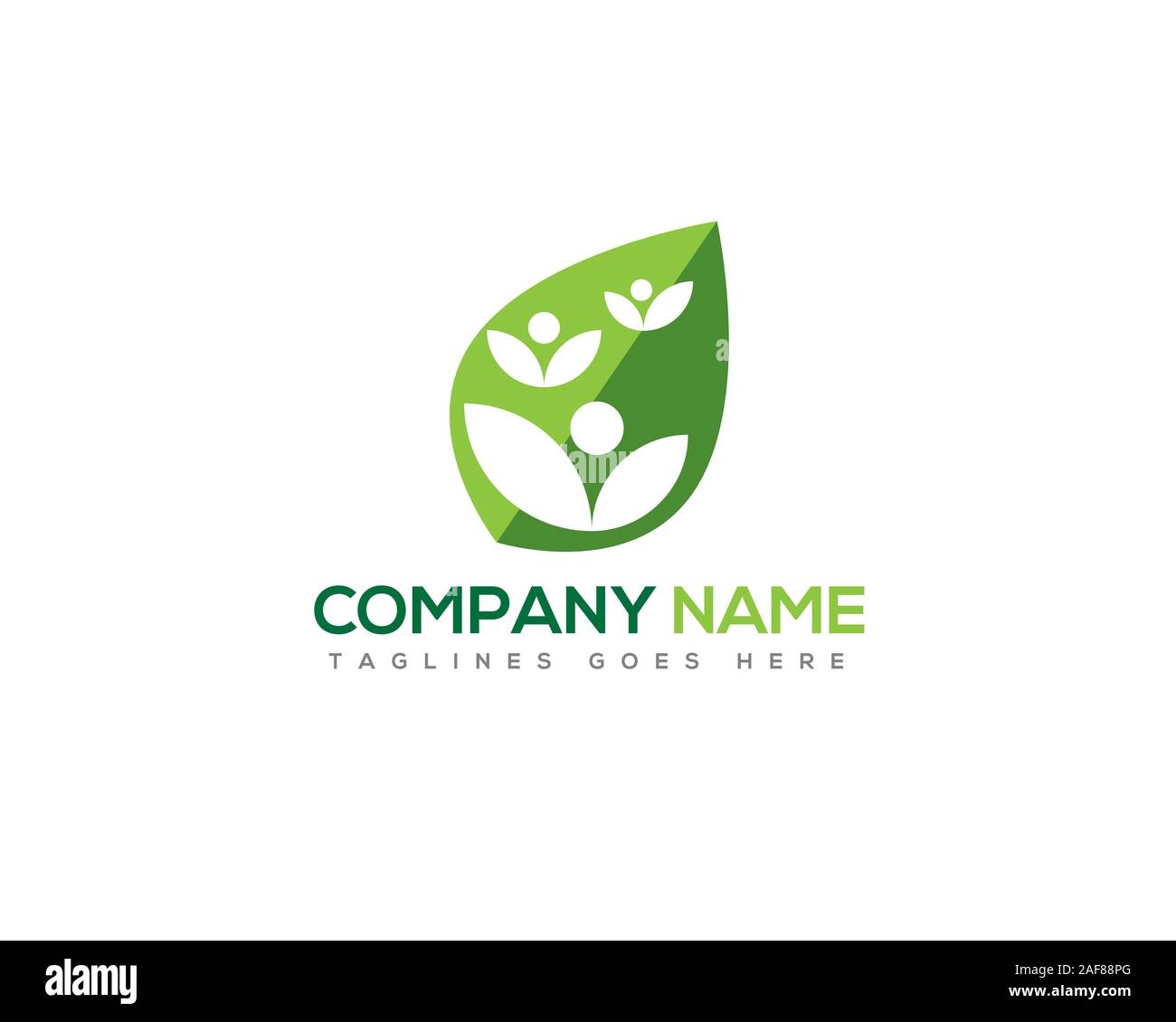 flower leaf people company name logo Stock Vector