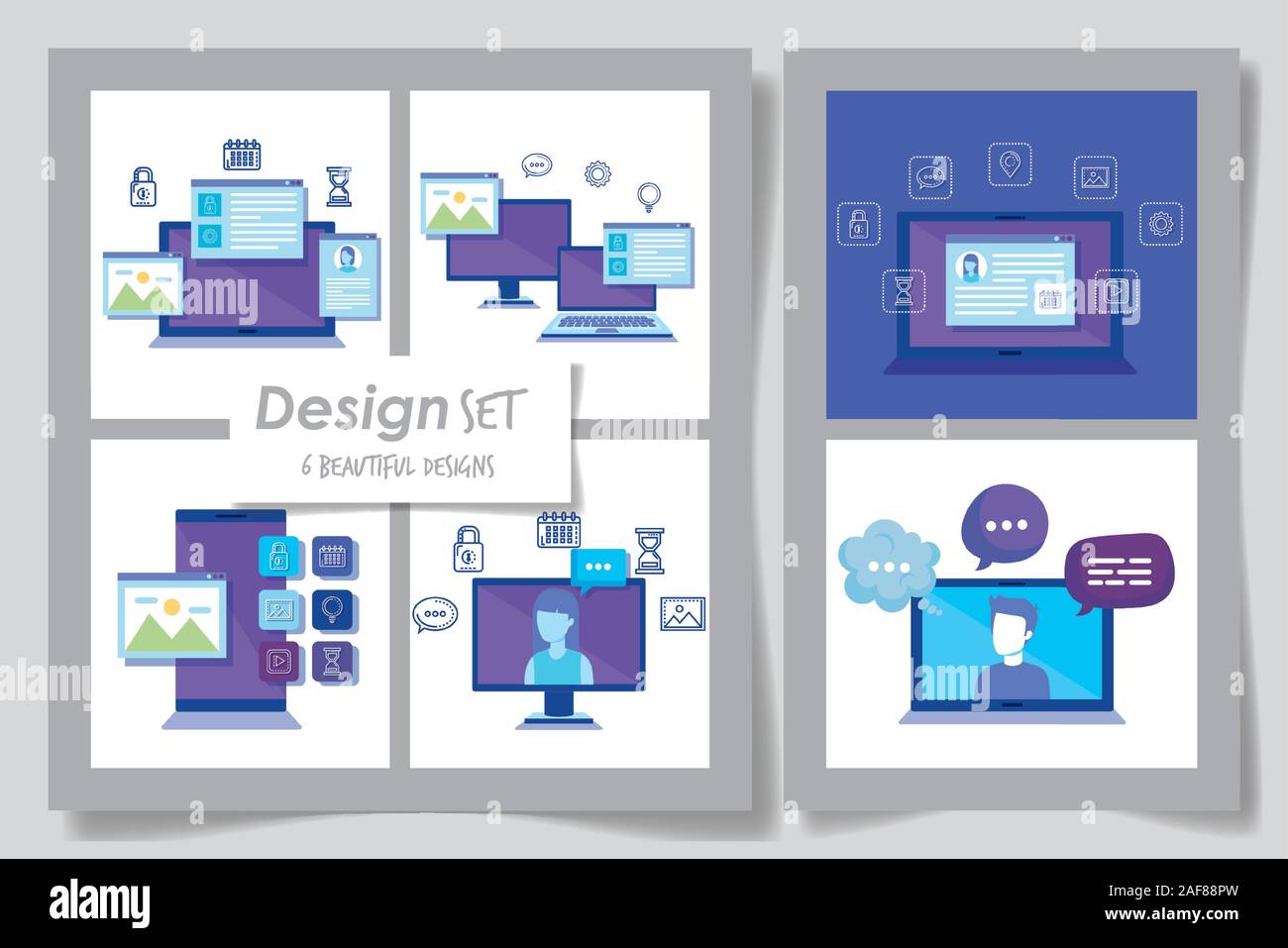 six designs of business set icons Stock Vector Image & Art - Alamy