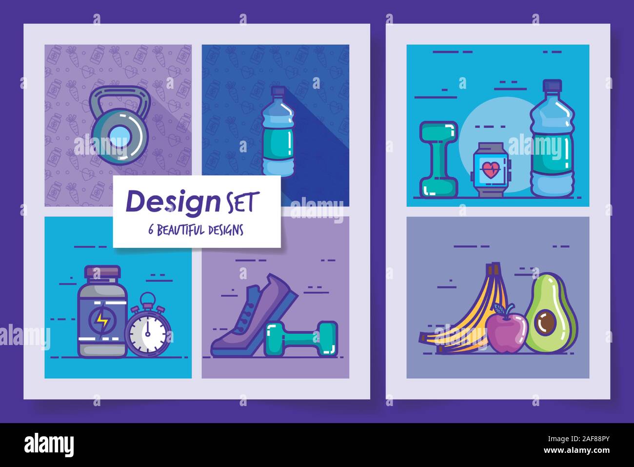 six designs of lifestyle healthy and icons Stock Vector Image & Art - Alamy