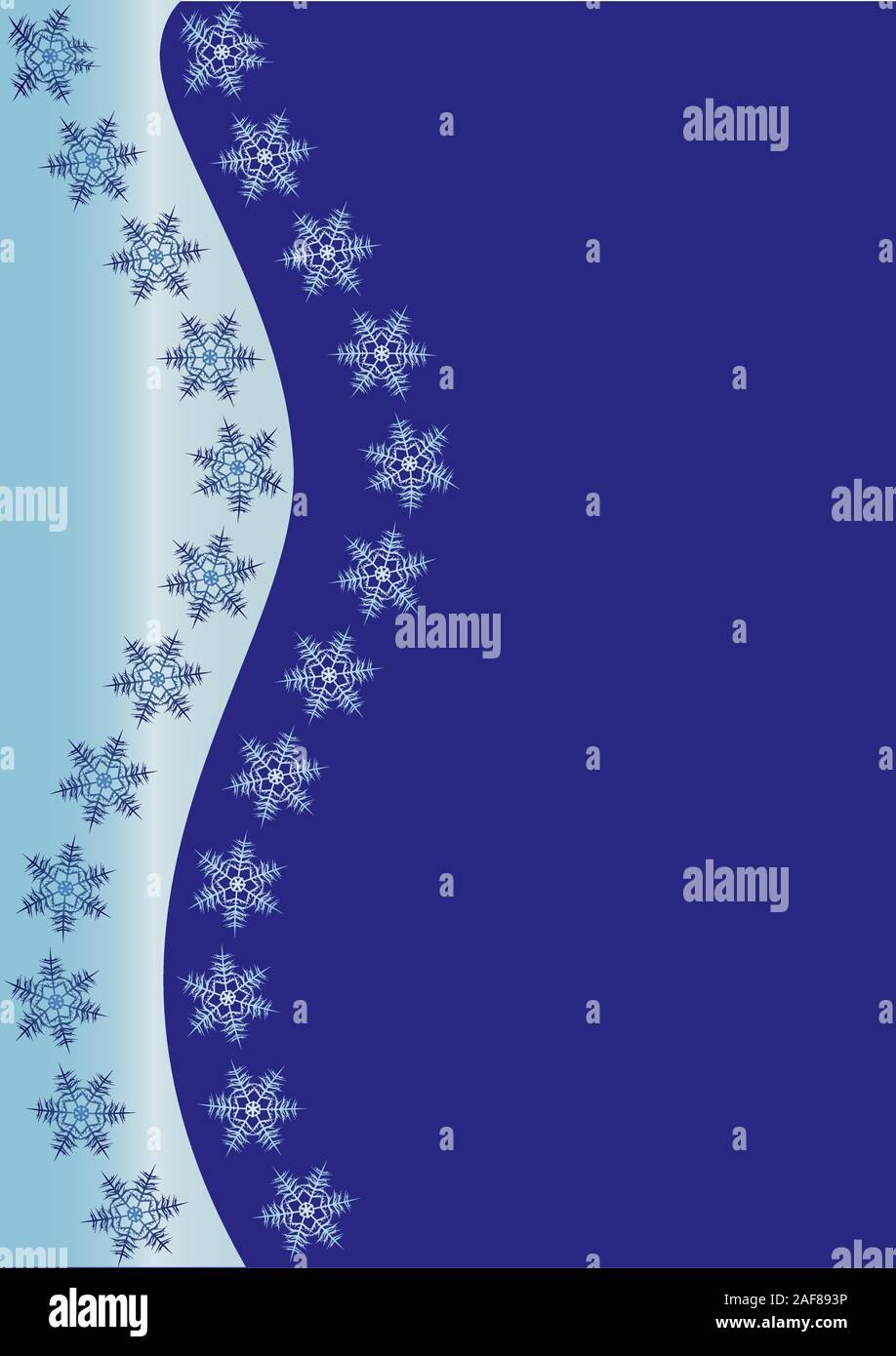 Simple Blue winter background with snowflakes, vector illustration ...