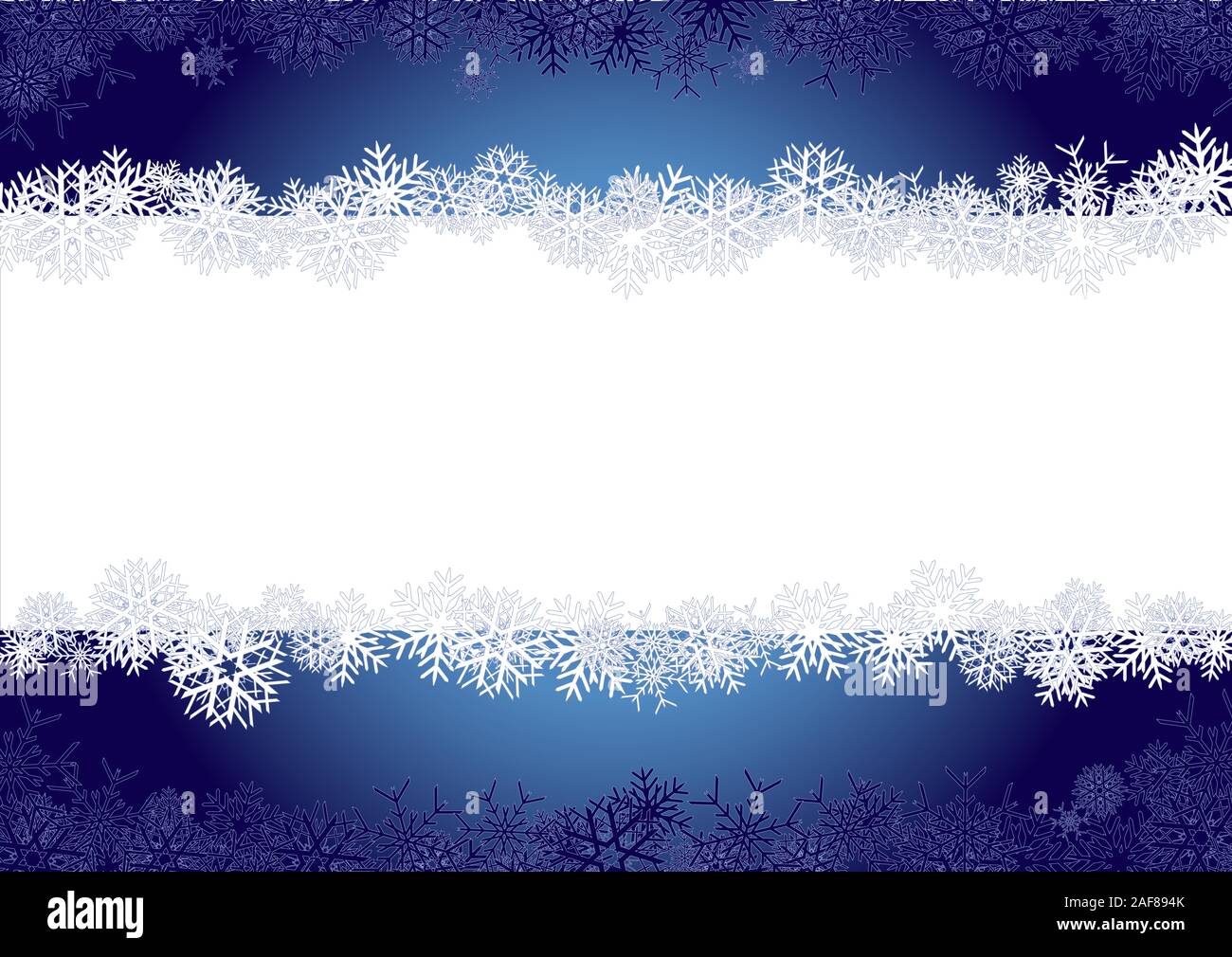 Christmas Background With Blue Frame made from Snowflakes and Sonw ...