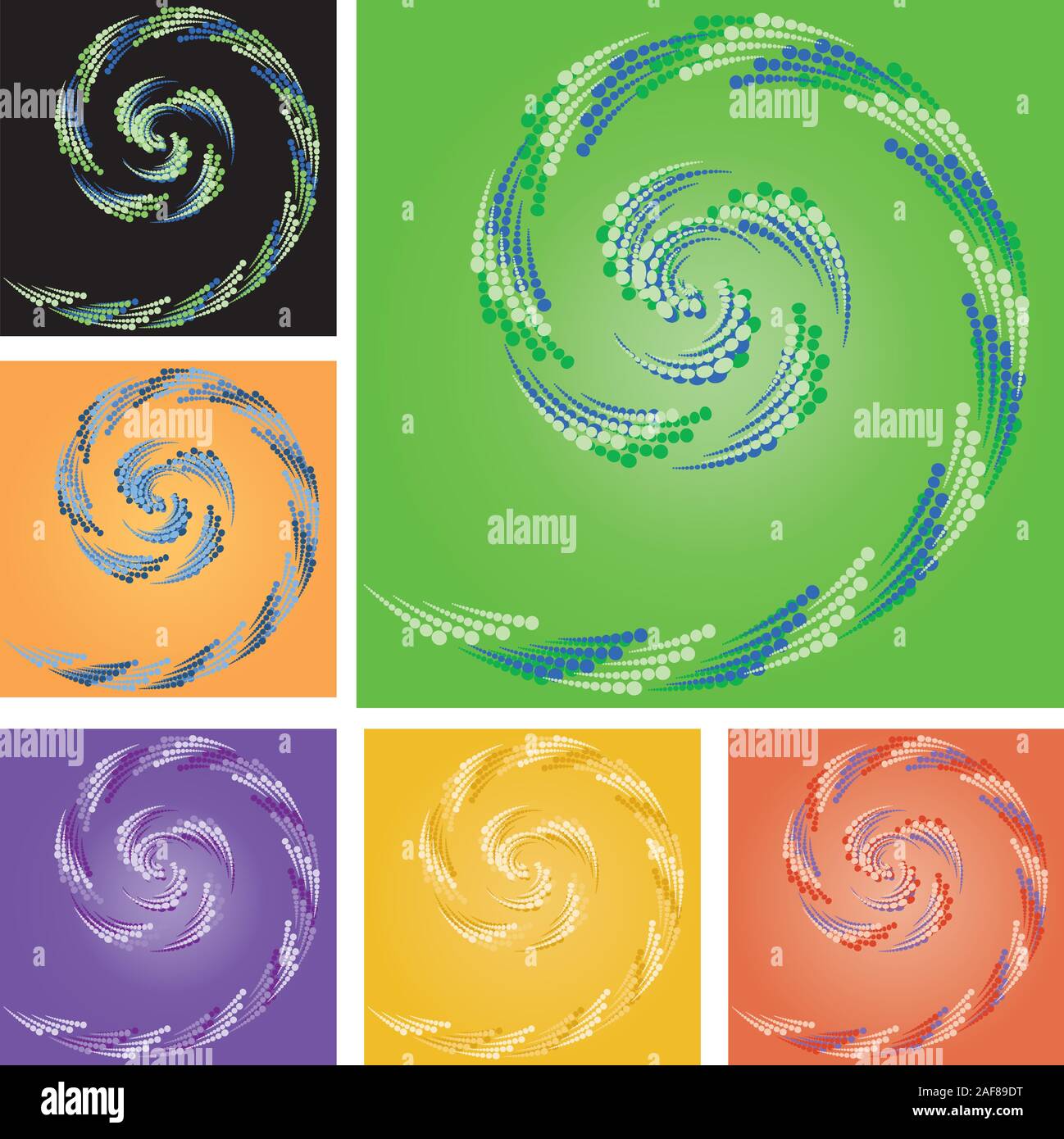 Set of abstract colorful backgrounds with curl made from rounds, part 2 ...