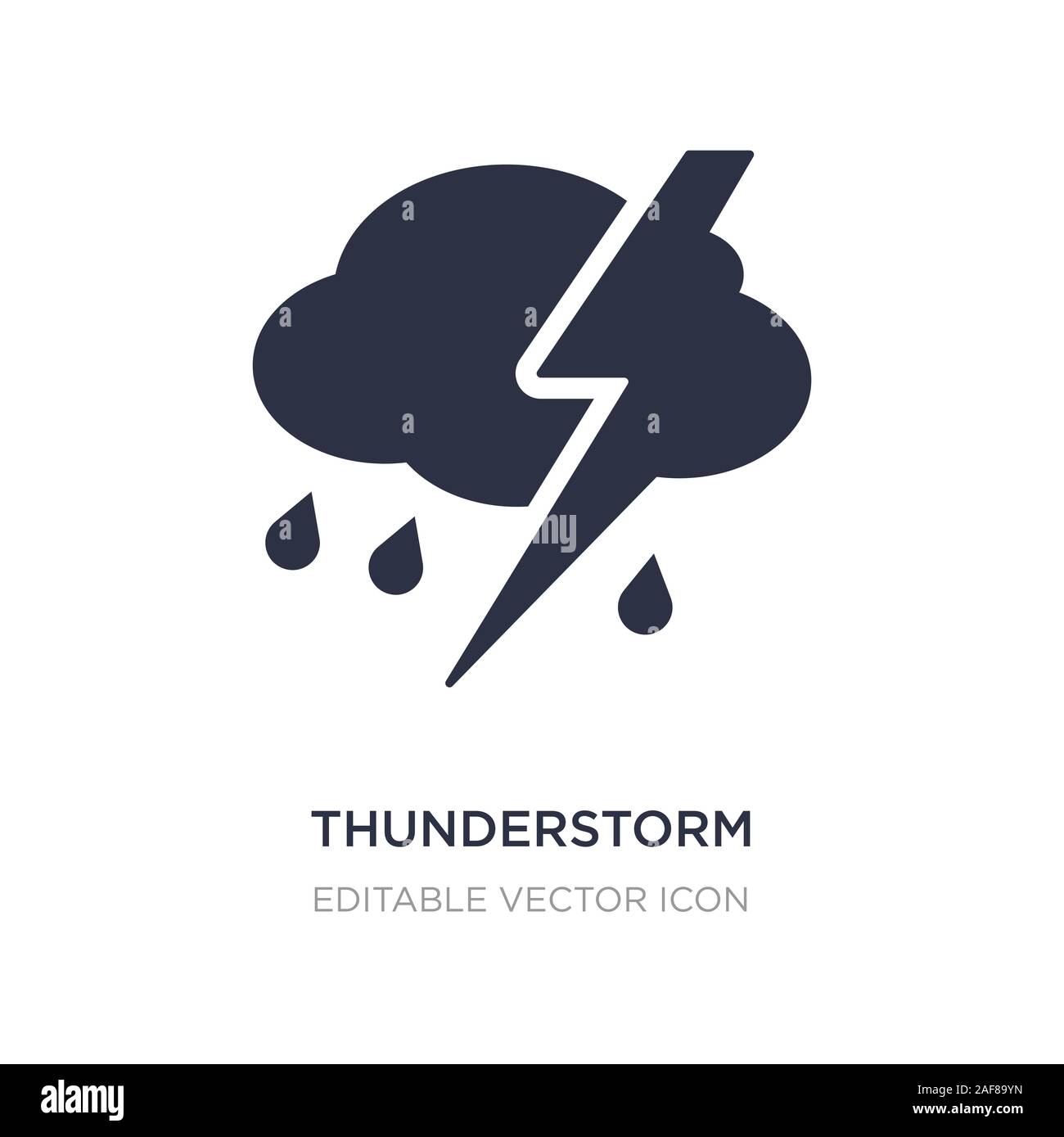 thunderstorm clouds icon on white background. Simple element illustration from Weather concept. thunderstorm clouds icon symbol design. Stock Vector