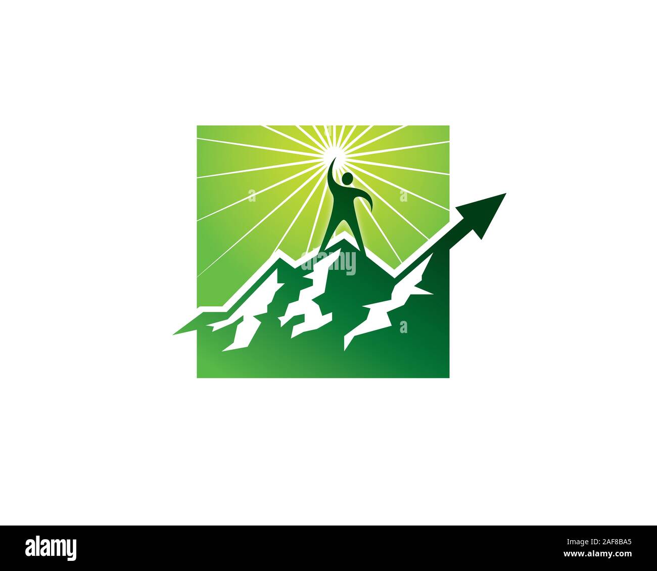 SUCCEED TO THE TOP OF THE MOUNTAIN LOGO Stock Vector