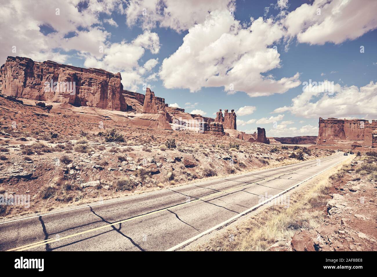 Road in arches national park hi-res stock photography and images - Alamy