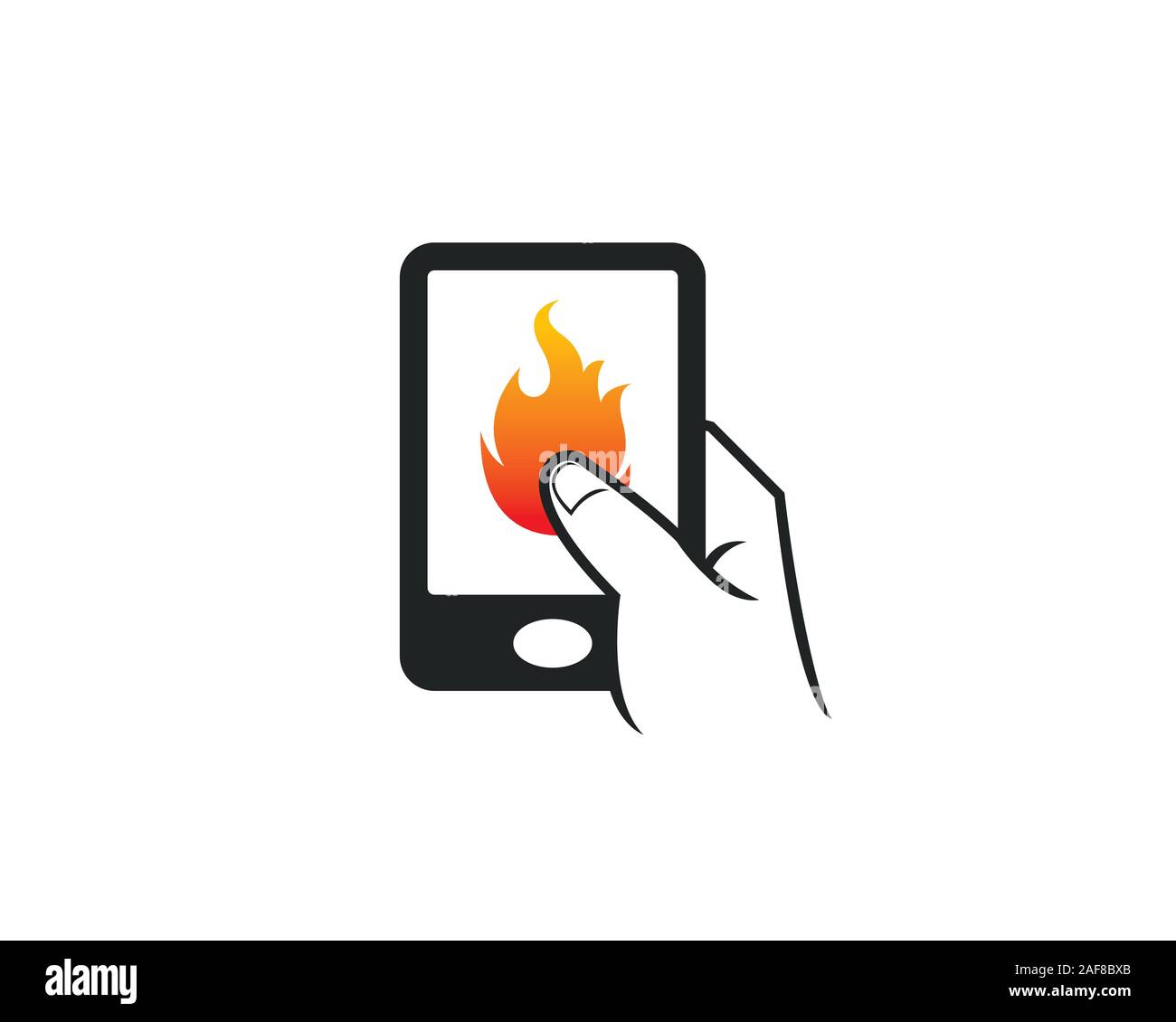 cell phone touch apps icon for heat hot bbqrestaurant  grill burn fire  company Stock Vector