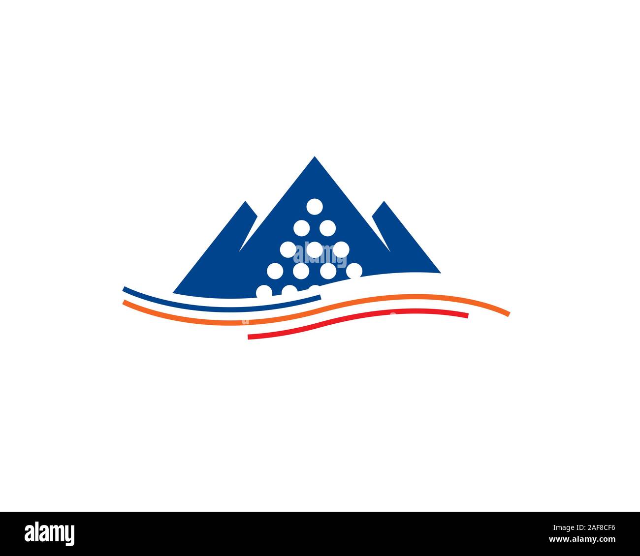 simple mountain water sea coal mine energy mine logo Stock Vector