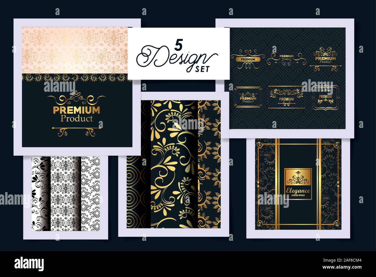 five designs of victorian elegance frames Stock Vector Image & Art - Alamy