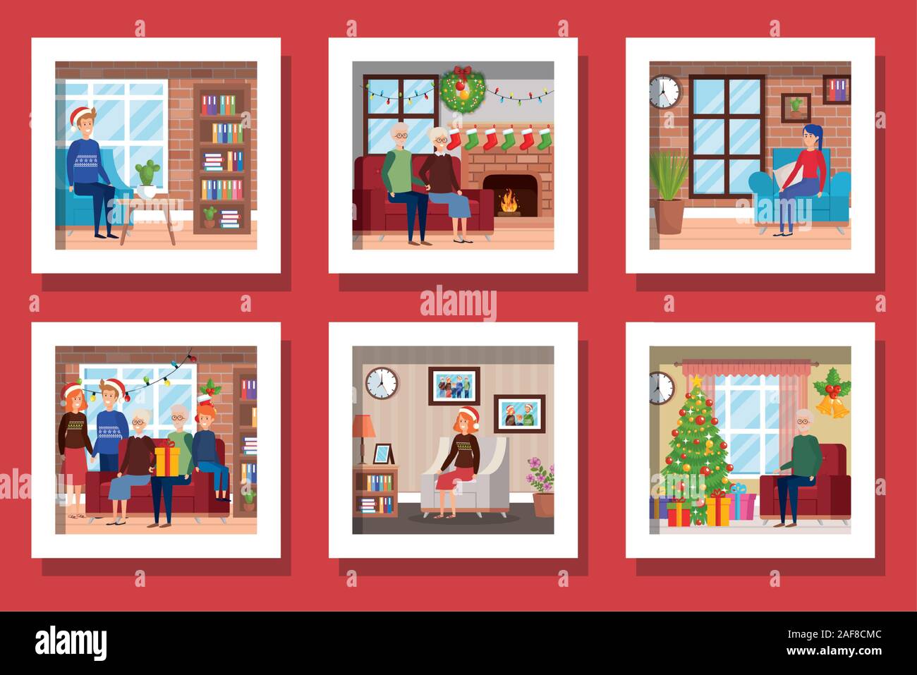 Interiors christmas Stock Vector Images - Alamy