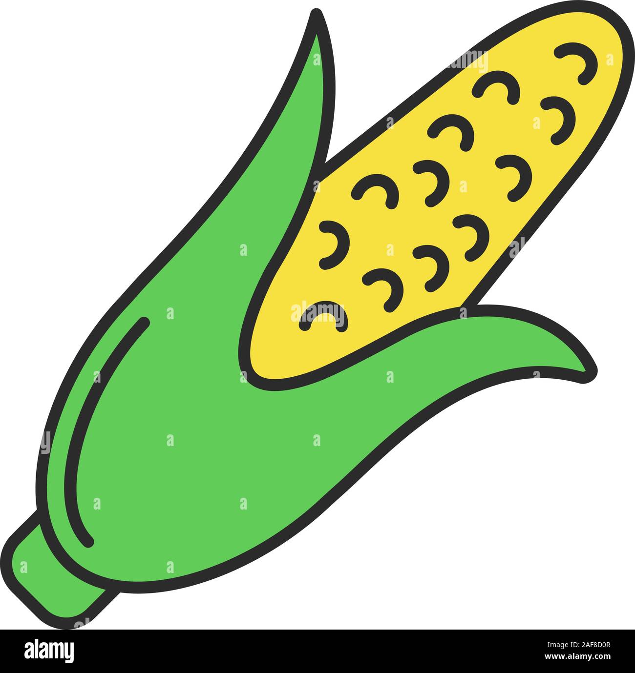 Corn color icon. Maize. Isolated vector illustration Stock Vector Image ...