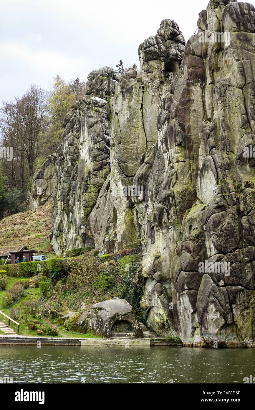 Extern stones a historic celt place near Bielefeld, Germany. Stock Photo