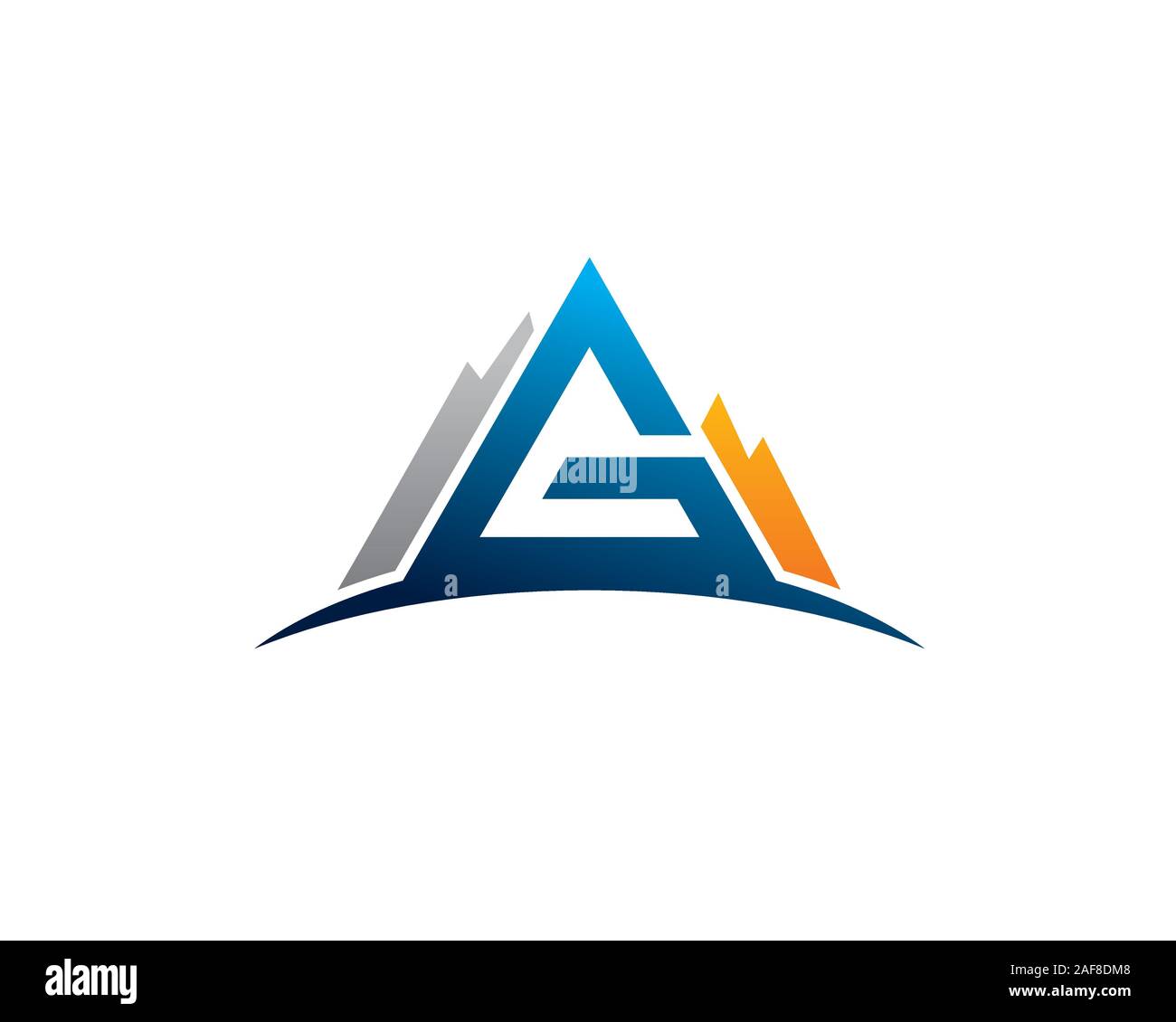 initial letter G monogram shaping a mountain Stock Vector